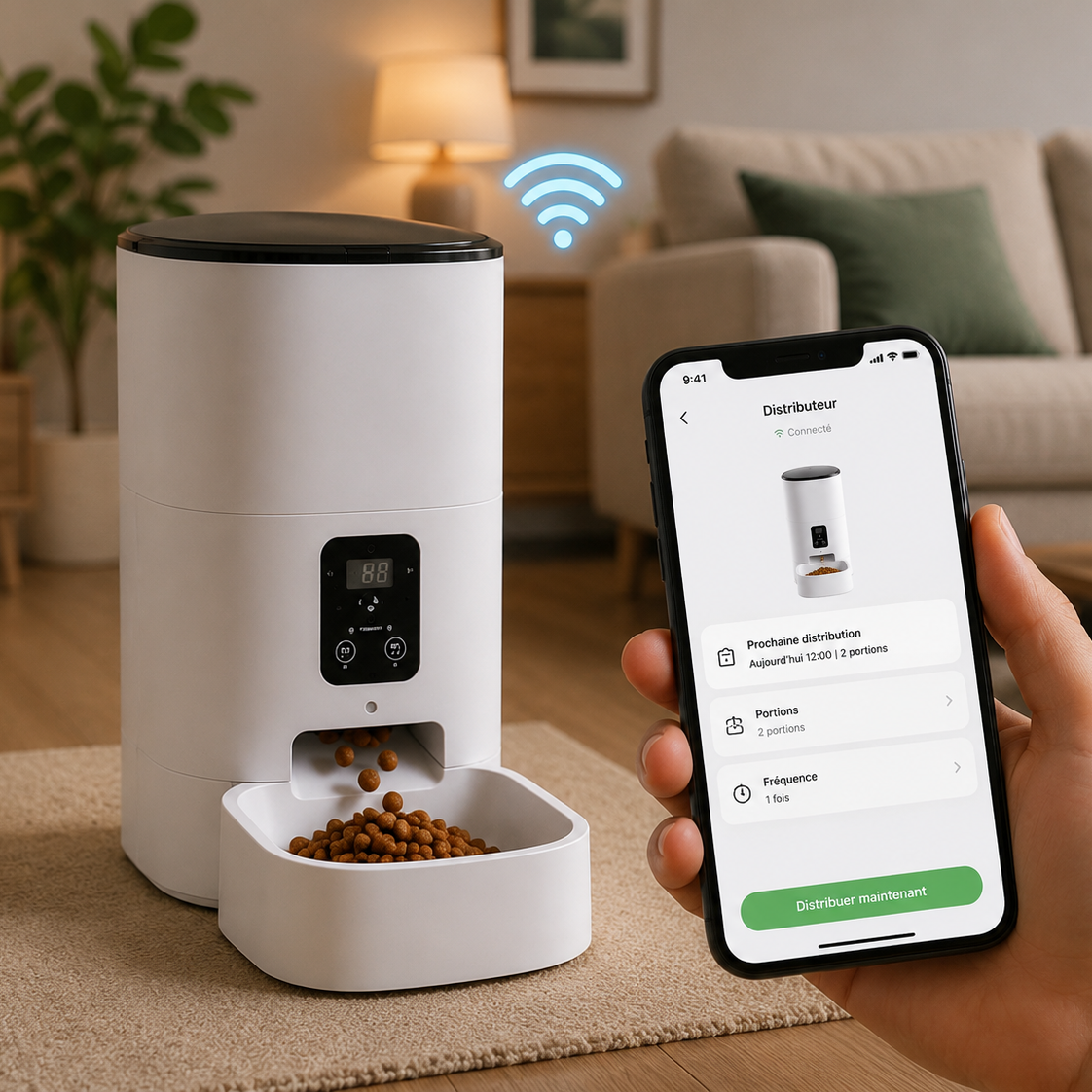 Progammation des repas depuis une application mobile 